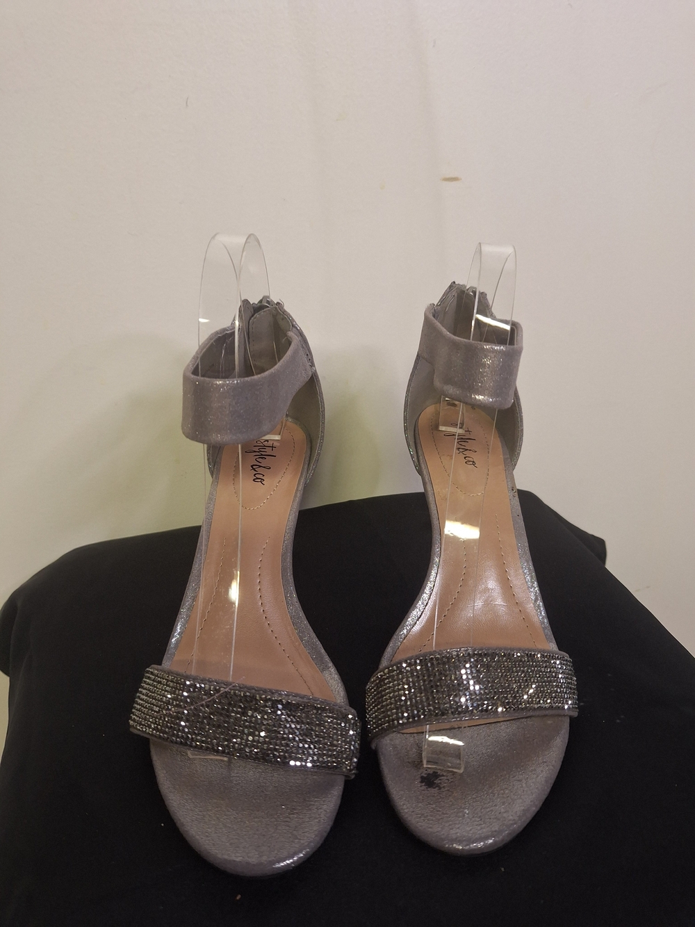 Style & Co Ankle Strap Evening Sandals in Metallic Gray Size 6.5
